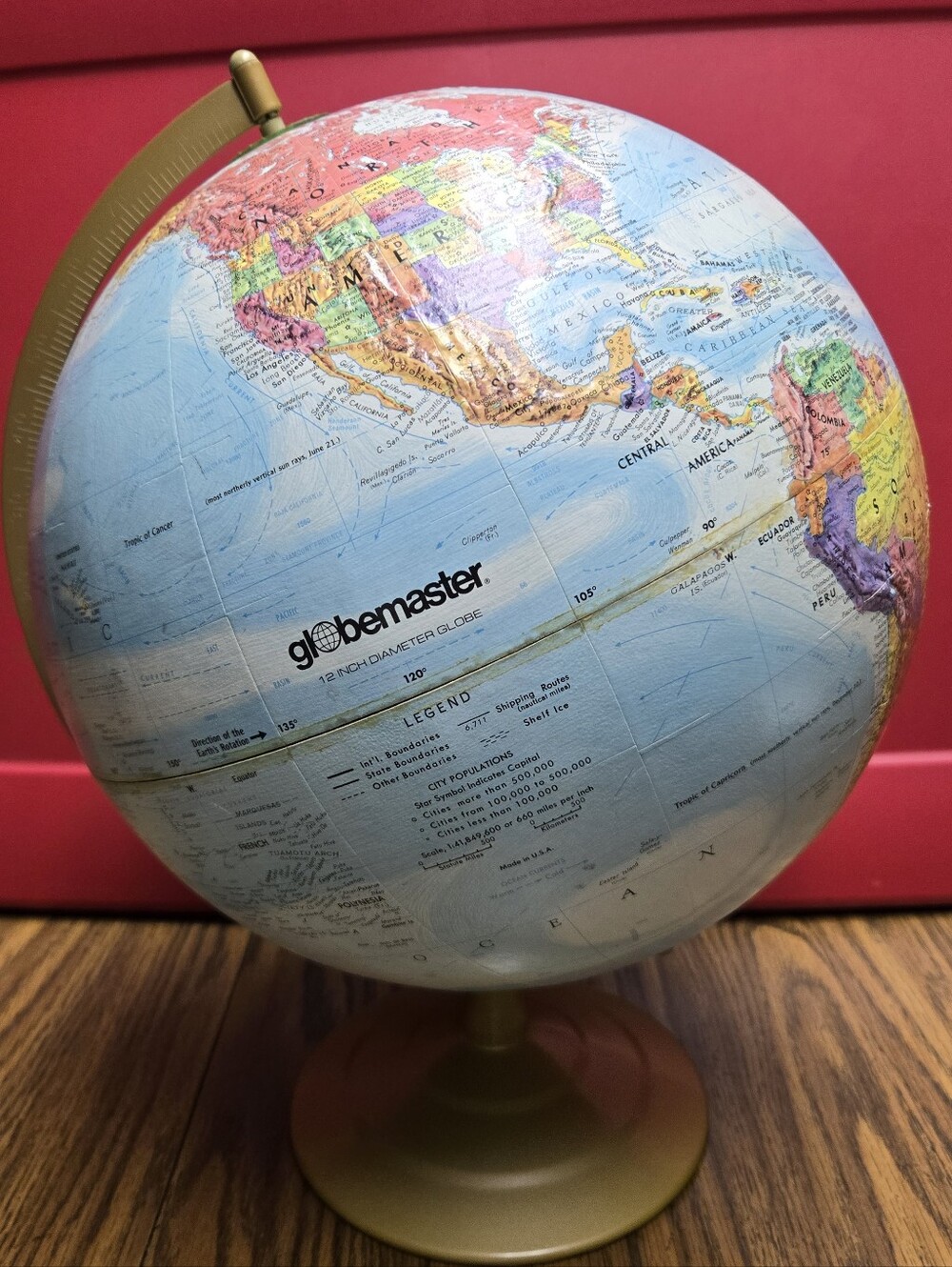 Globemaster 12" Blue World Globe on 17" Stand.